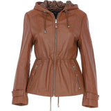 Luxurious Ashwood Leather Jacket with Hood Tan: Anne