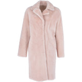 3/4 Long Shearling Fur Coat Baby Pink: 20081-G-T4