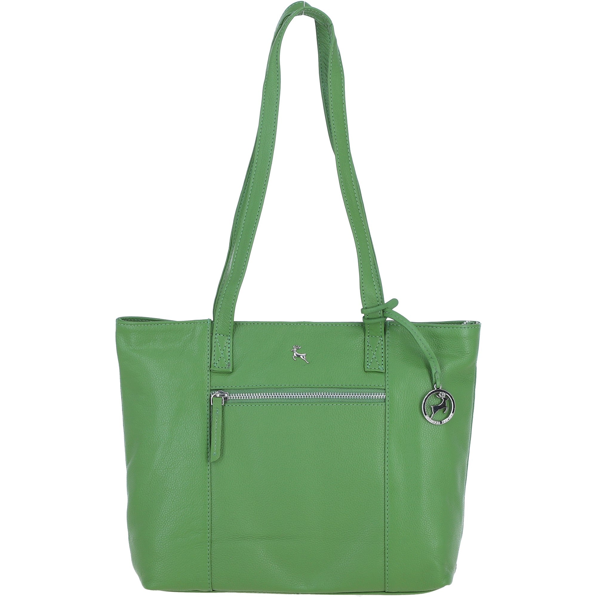 Designer Leather Shoulder Bag with Secure Zip Pocket Fern: Bray