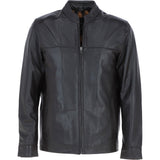 Ashwood Men’s Casual Real Leather Jacket with Mandarin Collar and Hidden Zip Brown: AWM-COOPER
