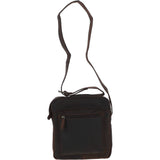 Tablet Friendly Small Vintage Leather Body Bag Brown: Patty