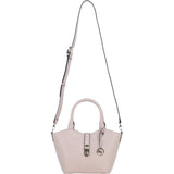 Leather Shoulder Bag with Detachable Crossbody Strap Beige: 64739