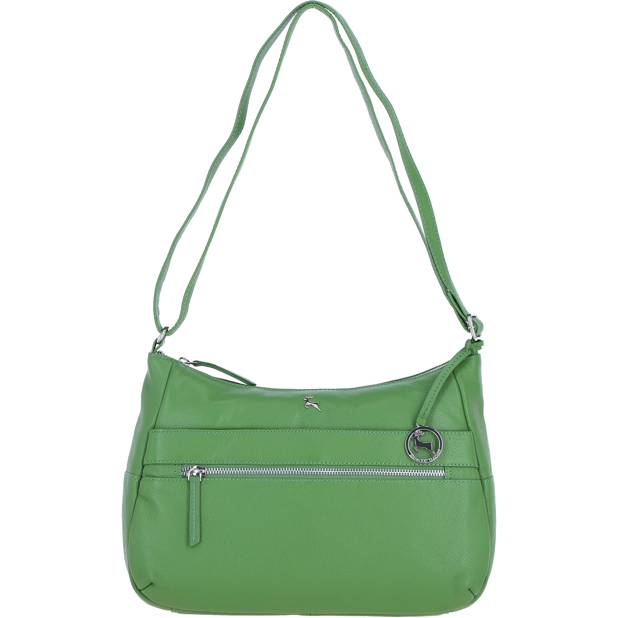 Leather Shoulder Bag with Zip & Magnetic Pocket Fern: Meath