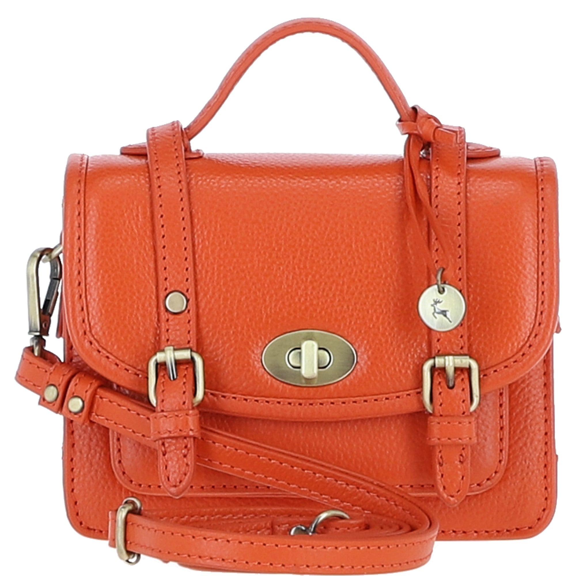 Stylish Ashwood Leather Small Satchel Bag Orange: Y-61