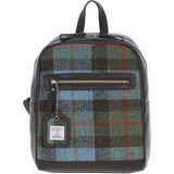 Authentic Ashwood Leather & Harris Tweed® Cloth Backpack Brown/Mcload: TW-28-01-BM