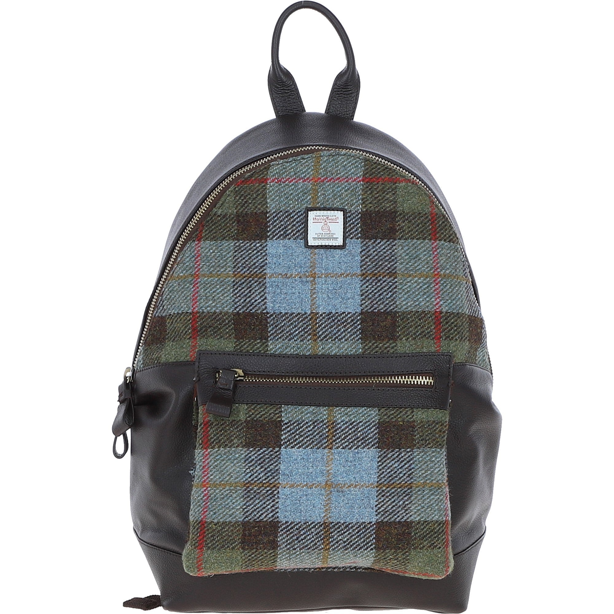 Exquisite Ashwood Leather & Harris Tweed® Cloth Large Rucksack Brown/Mcload: TW-43-01-BM