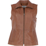 Women's  Leather Gilet Tan: FO-GILLET 1