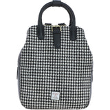 Ashwood Leather & Harris Tweed® Cloth Multi-Pocket Backpack Black/White: TW-66-12-BW
