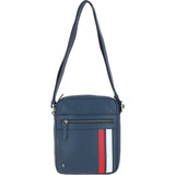 Gabicci Mens Leather Messenger Bag Navy: GB-64952