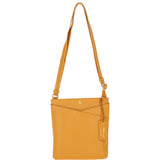Ashwood Curve  Zip Top Leather Cross Body Bag Mustard: 64640/curve