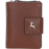 Ashwood Leather RFID Secure Wallet/Purse with Zip and Stud Closure Tan: X-30