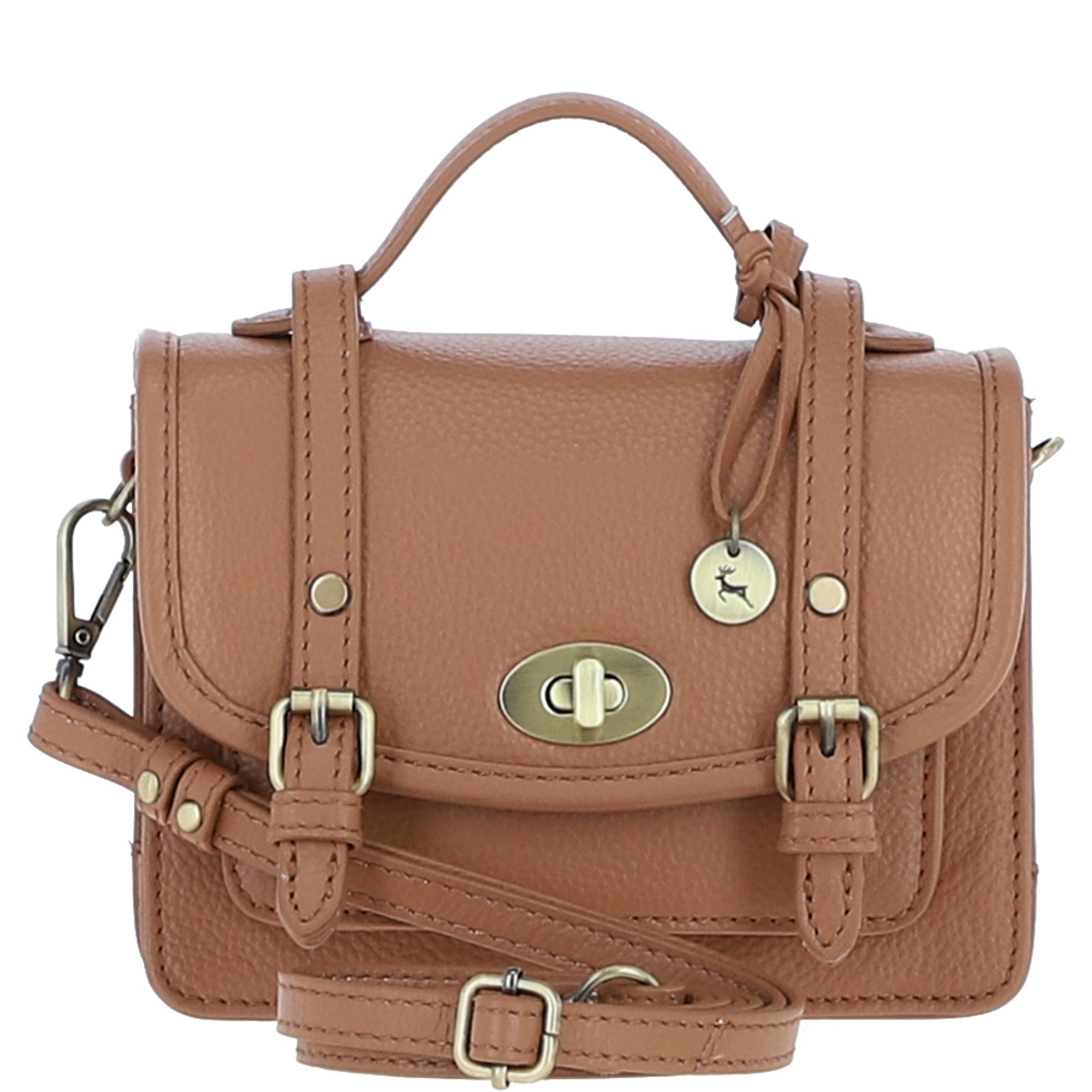 Stylish Ashwood Leather Small Satchel Bag Butterscotch: Y-61