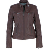 Leather Biker Jacket Bordeaux: G 2131