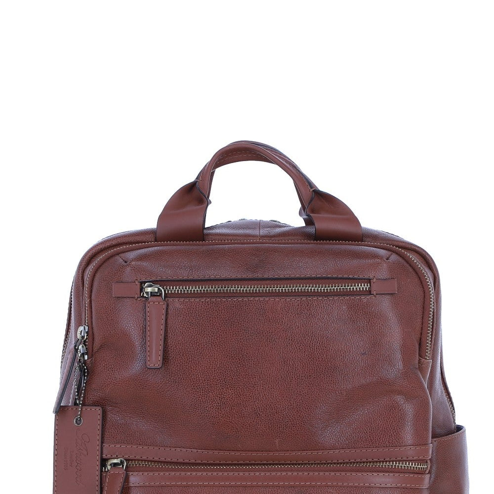 Mens Leather Backpack chestnut: Jordan