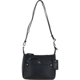Ashwood Real Leather Top Zip Crossbody Bag Black: 63931
