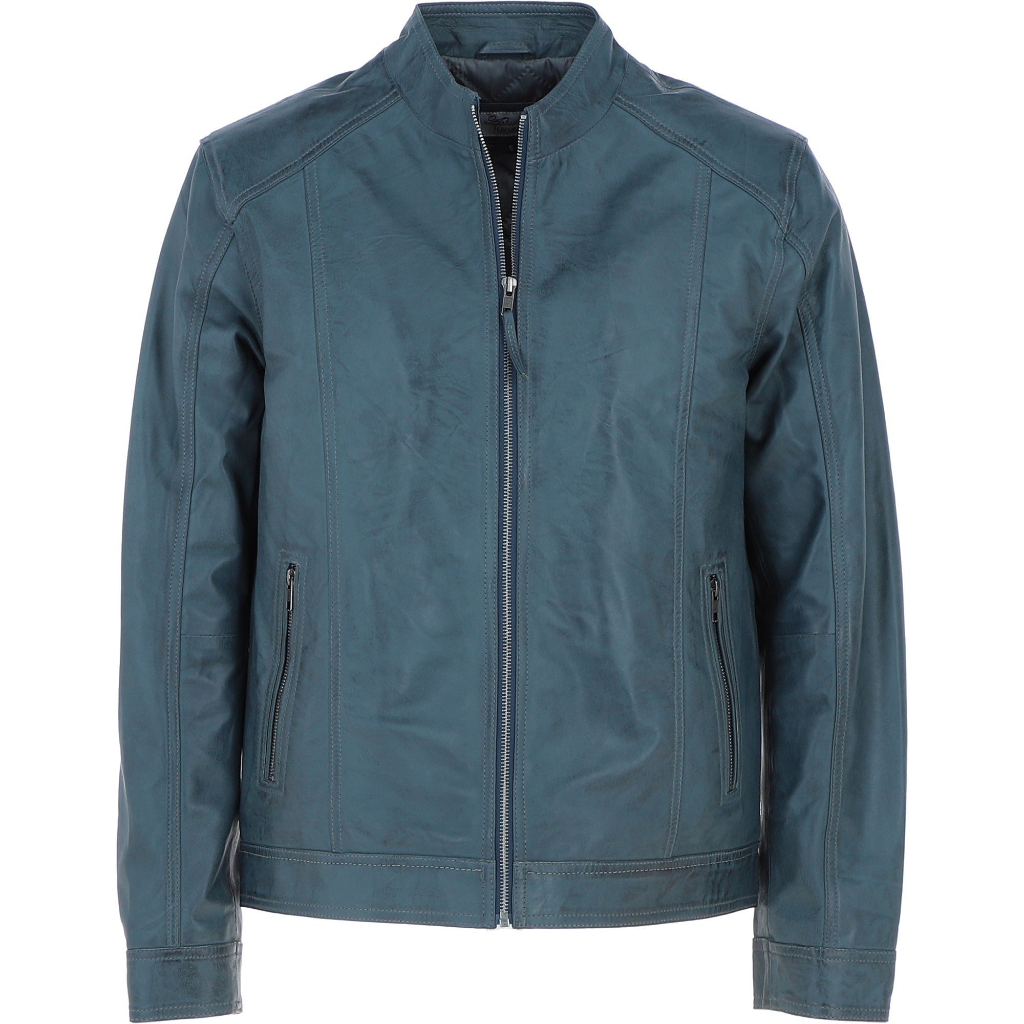 Leather Biker Jacket Grey: BR ROCK 2