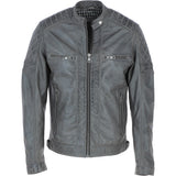 Ashwood Premium Leather Mens Vintage Biker Jacket Gray: AWM-N2
