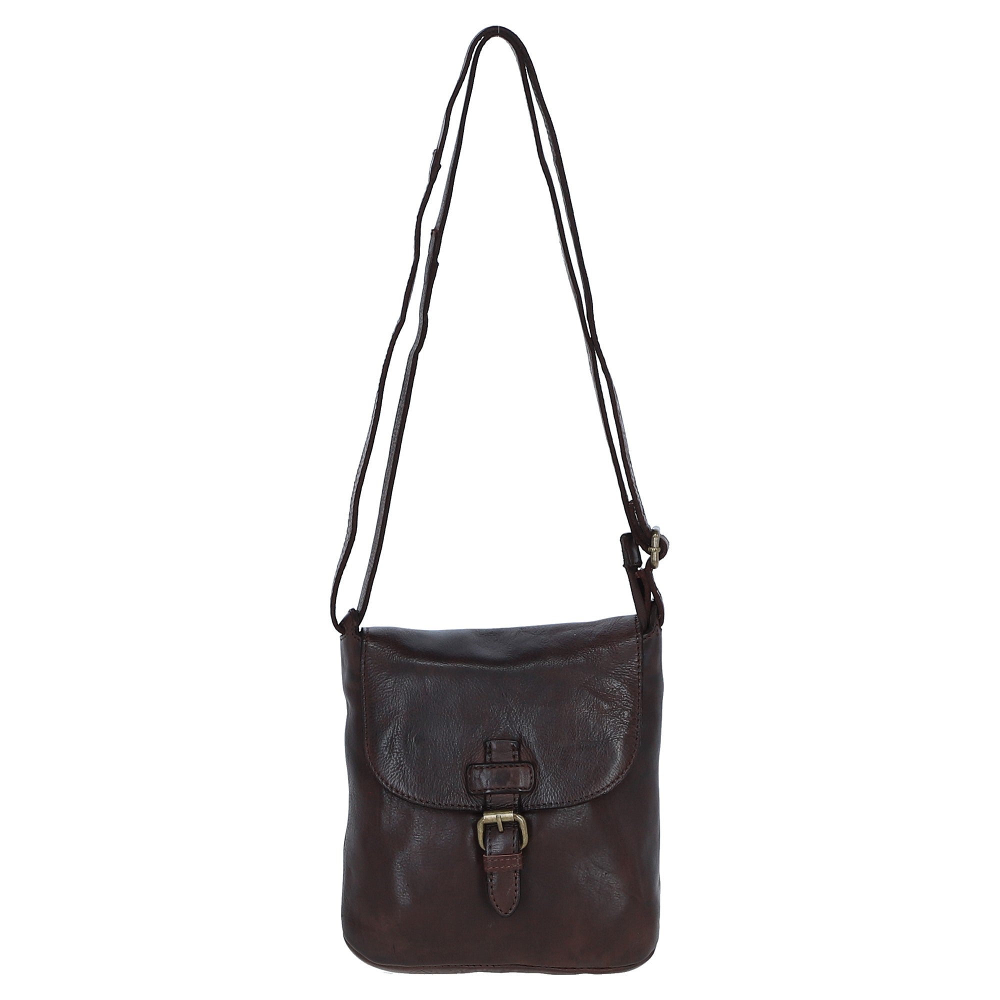 Luxury Small Leather Flight Bag Brandy: D-90