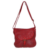 Tablet Friendly Medium Vintage Leather Bag Red: D-91