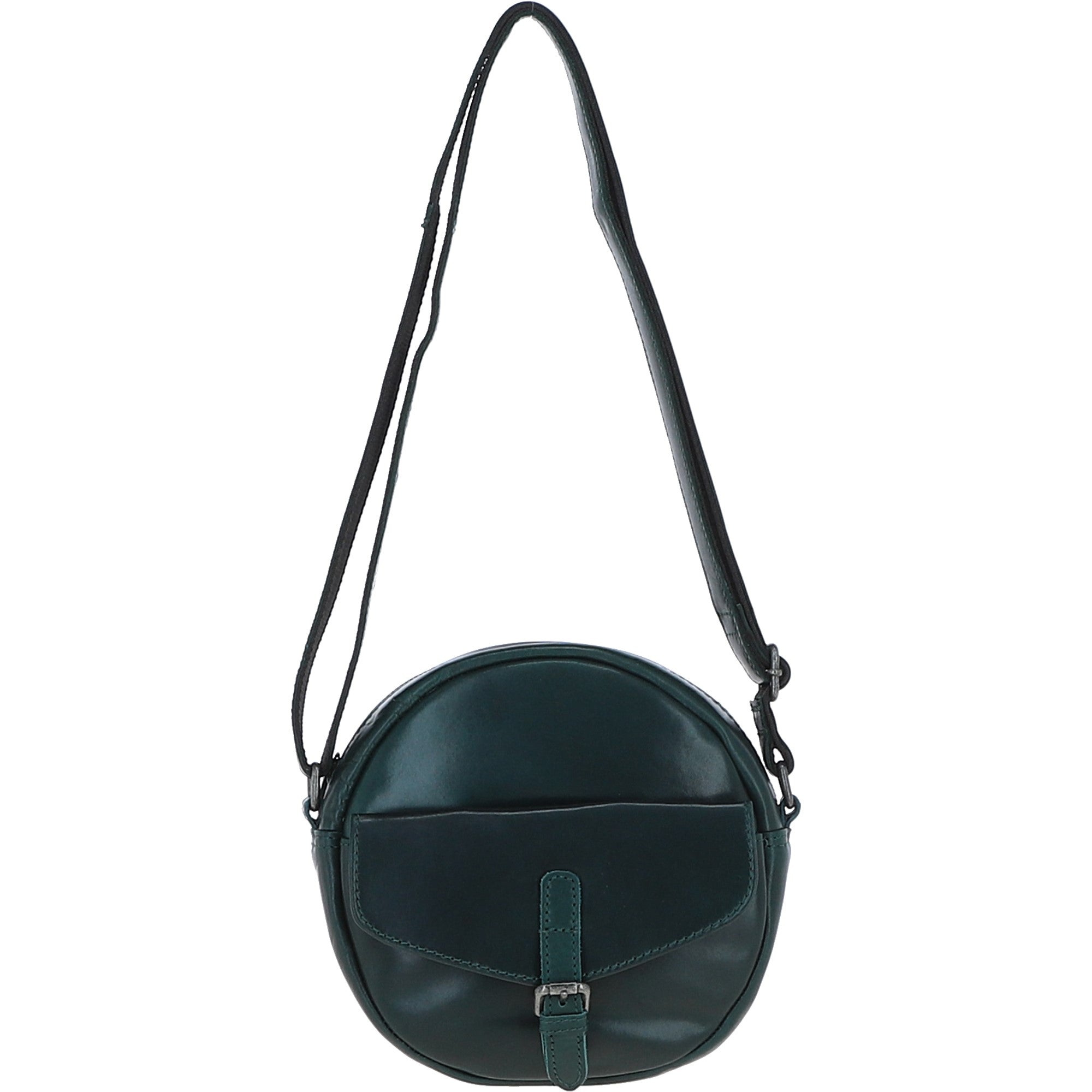 Ashwood Leather Round Crossbody Bag Green: P-66