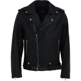 Brampton London Men’s Slim Fit  Real Leather Biker Jacket Black: BLM-191