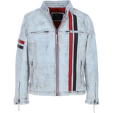 Leather Biker Jacket White: 2483