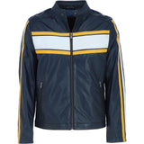 Ashwood Leather Men’s Racing Stripe Jacket Navy: Lambert sp