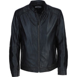 Ashwood Leather Mandarin Collar Biker Jacket Black: AMJ-31