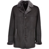 Luxury 4 Button Single Breasted  Sheepskin Coat Brown: KE-223