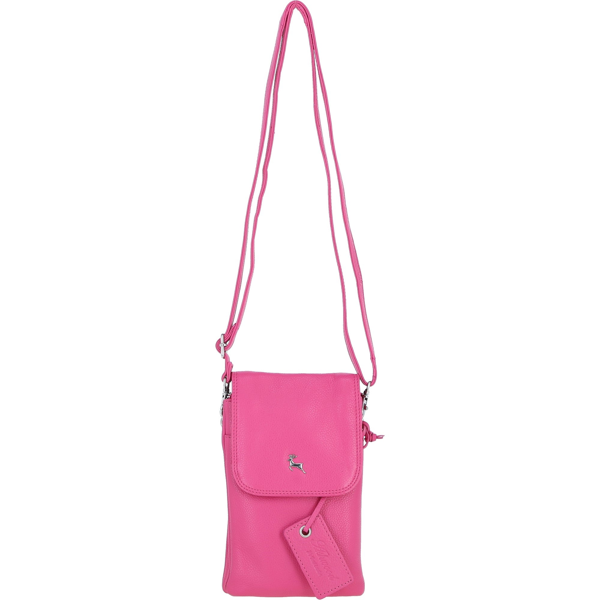 Ashwood Leather Smartphone Crossbody Bag Hot Pink: York