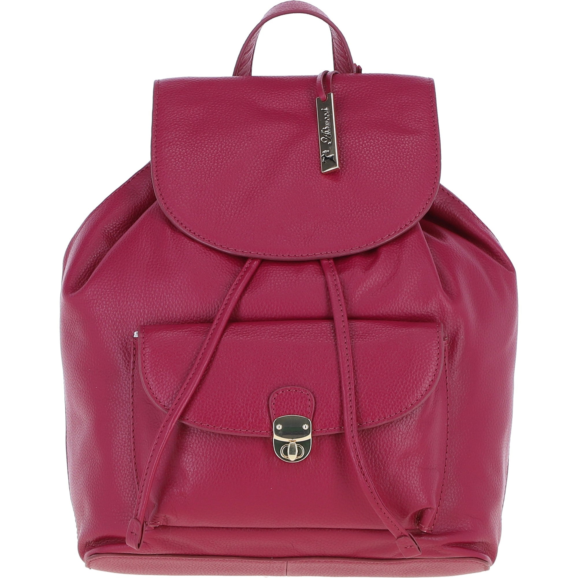 Ashwood Genuine Leather Compact Backpack Raspberry: Y-57