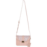 Mini Cross Body Bag With Snake Print Blush  -  62242