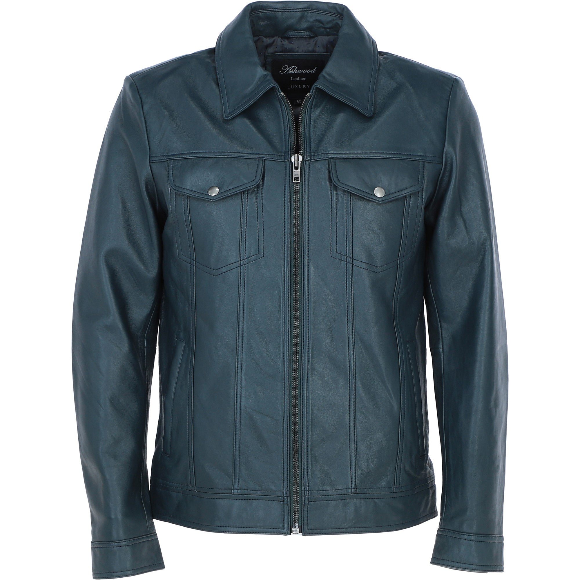 Ashwood Leather Bomber Jacket Navy: 1896