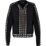 Suede Leather Jacket Black: 50634