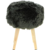 New Zealand Sheepskin Stool Cypress: SHORT SHEEPSKIN STOOL