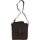 Tablet Friendly Medium Vintage Leather Messenger Bag Brown: Monti