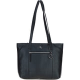 Designer Leather Shoulder Bag with Secure Zip Pocket Black: Bray