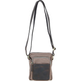 Fenland Canvas & Leather Crossbody Bag Mud/grey: FEN-751