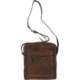 Tablet Friendly Medium Vintage Leather Body Bag Tan: Paddy