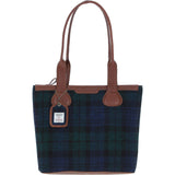 Ashwood Leather & Harris Tweed® Cloth Genuine Leather Shoulder Bag Tan/Watch: TW-23-04-TW