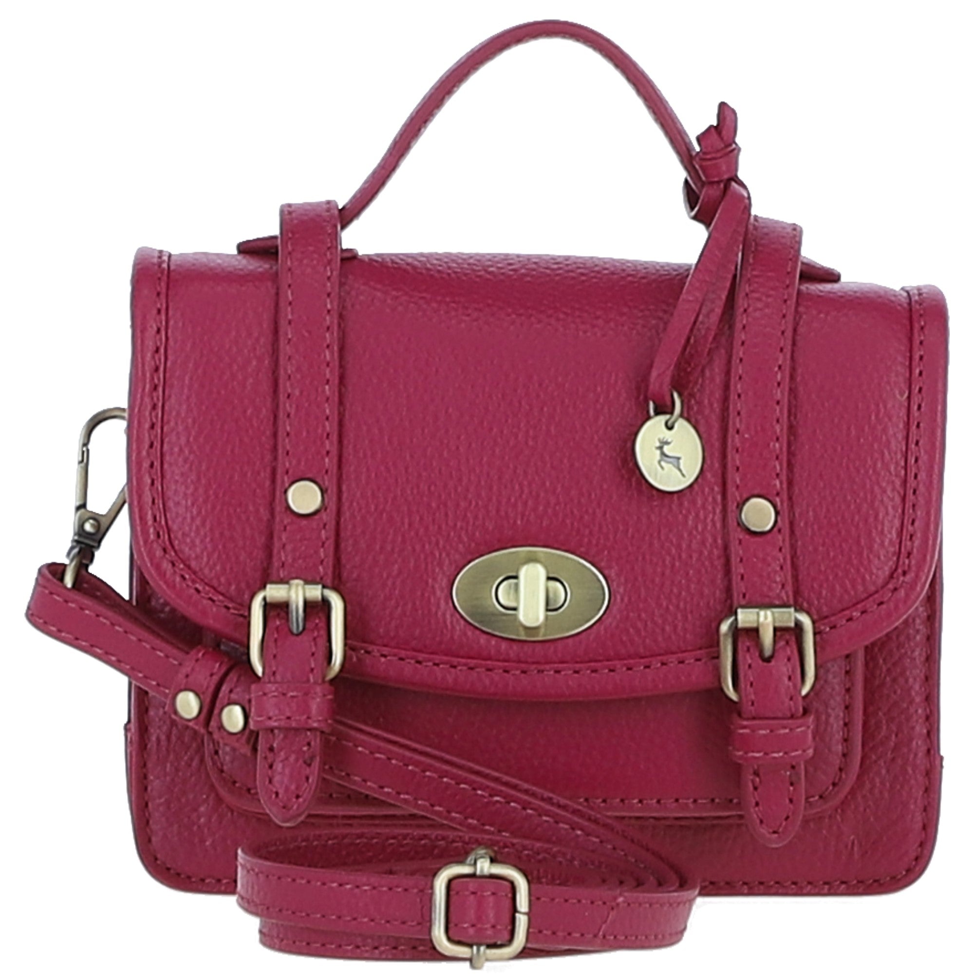 Stylish Ashwood Leather Small Satchel Bag Raspberry: Y-61