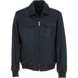 Real Leather Bomber Jacket With Brando Collar Black: Prime Bomber