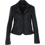 Ashwood Leather Short Blazer Jacket Black : Awl 1676