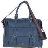 Brampton London Leather Weekender Bag Navy: 64807