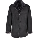Luxury 4 Button Single Breasted  Sheepskin Coat Black: KE-223
