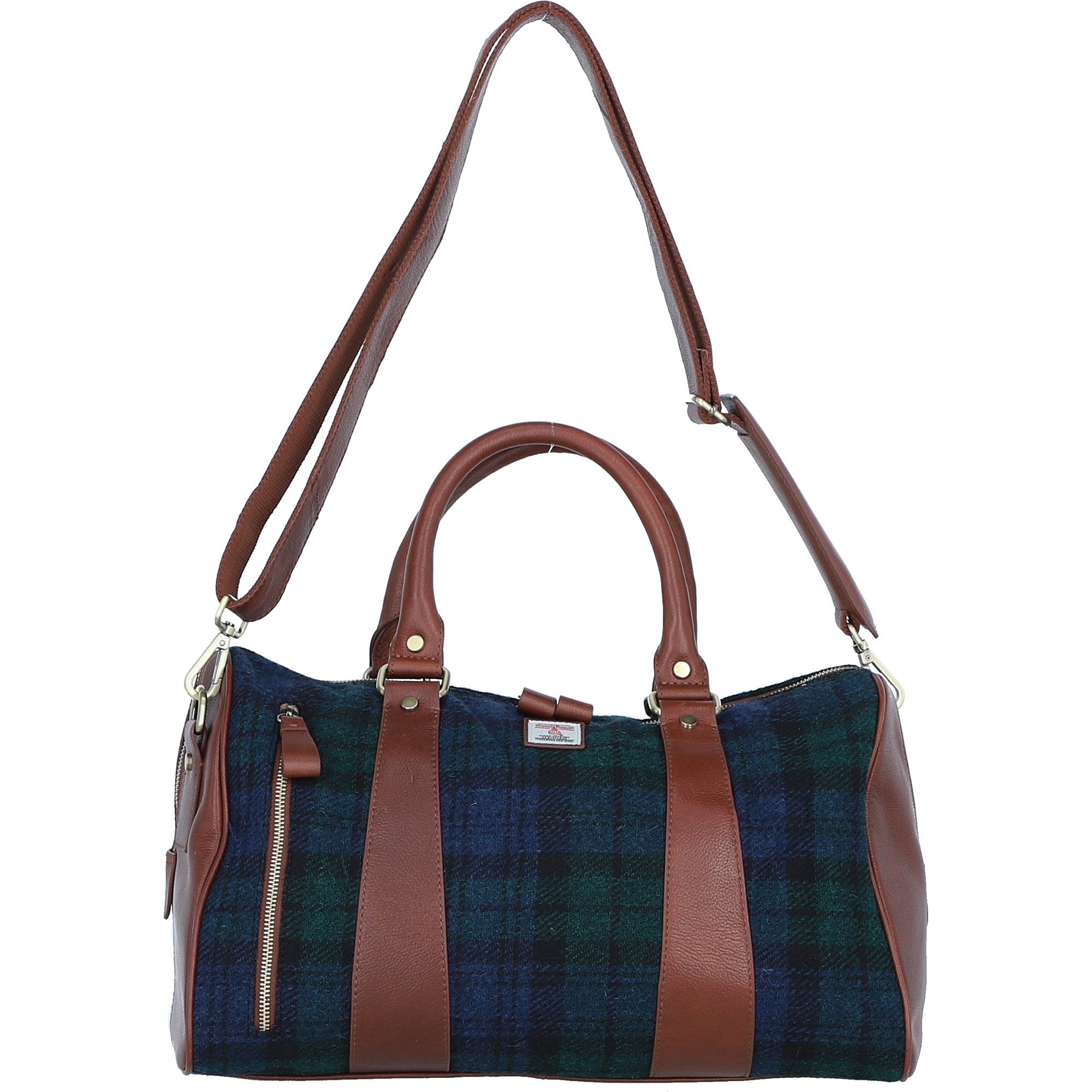 Ashwood Leather & Harris Tweed® Cloth Doctor Holdall Tan/Watch: TW-46-04-TW