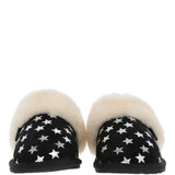 Women's Classic  Suede Sheepskin Slippers Black/Silver: FEN-LADIES SLIPPERS