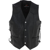 Leather Laced Waistcoat Black :  G-W/C 632