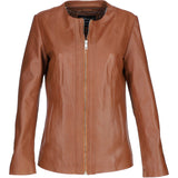 Ladies Ashwood Leather Casual Jacket Tan: AWL-881
