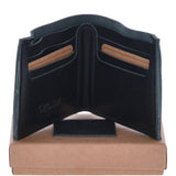 Mens Luxury 6 Card Note Leather Wallet Black : 2002